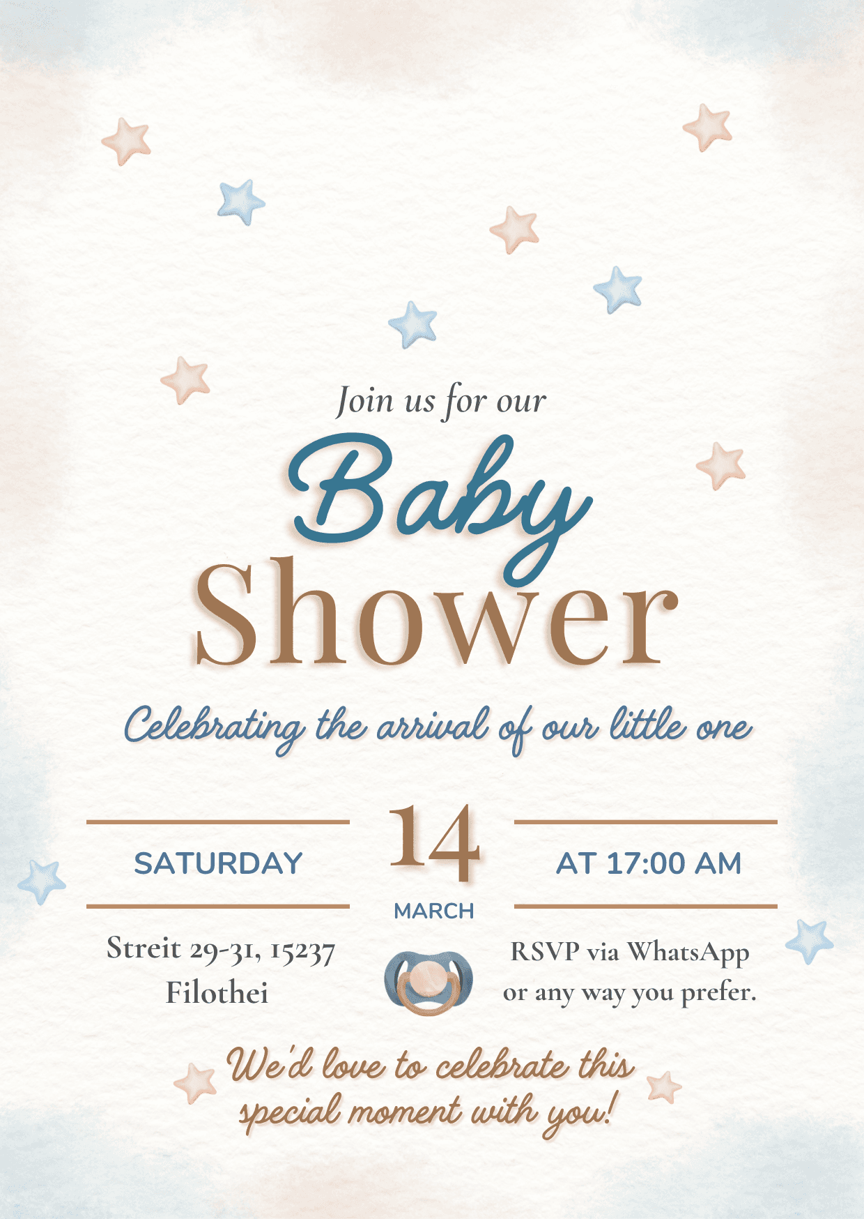 Baby Shower Invitation - Σάββατο 14 Μαρτίου, 17:00, Streit 29-31, 15237 Φιλοθέη